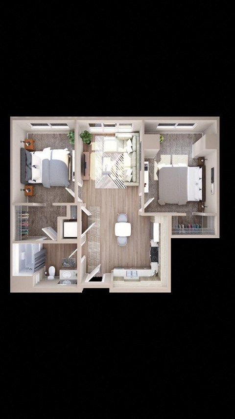 Adara at SeaTac Apartments B9 3D Floor Plan